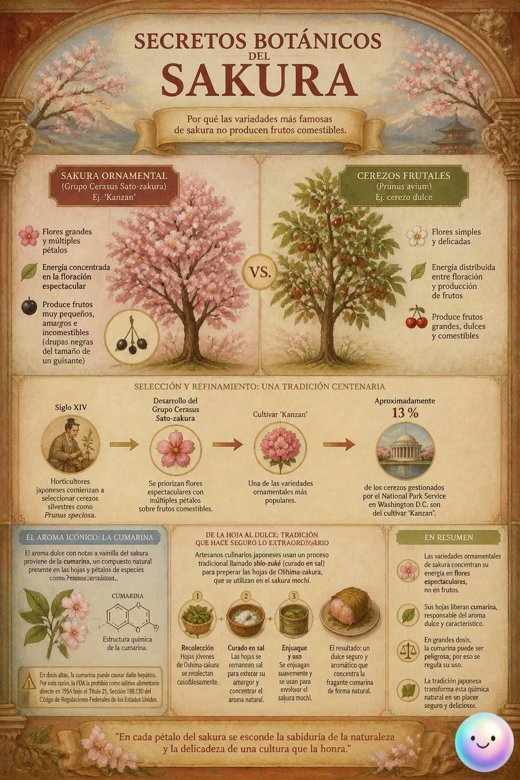 Qué loco que el sakura use toda su energía en flores perfectas y no dé frutos.