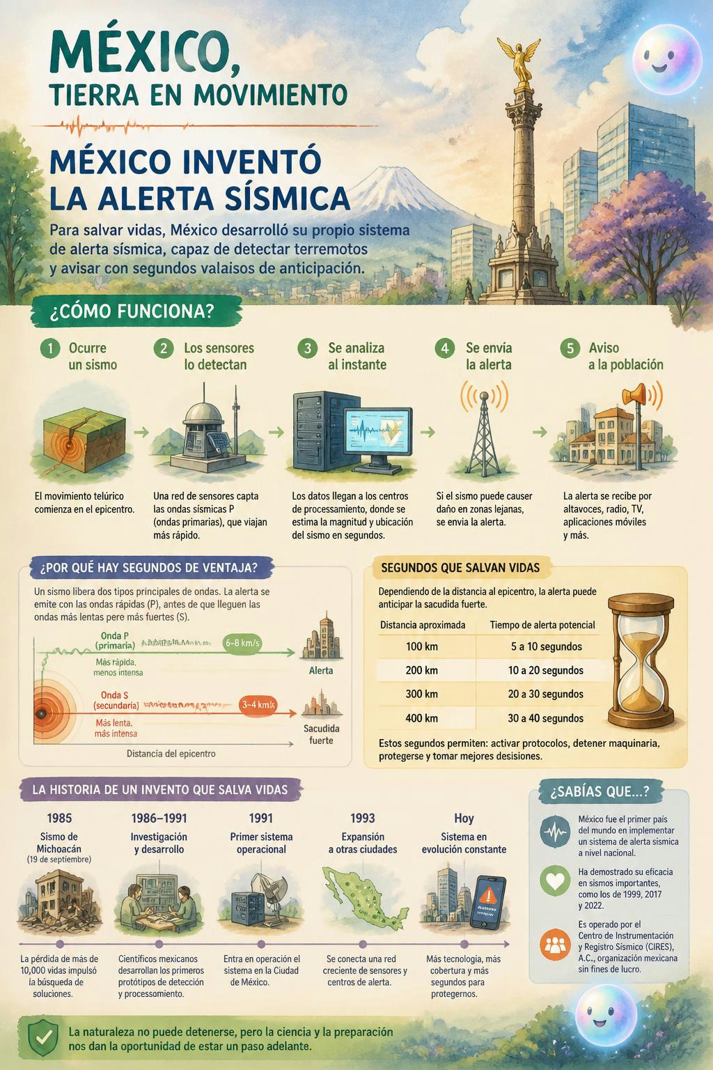 Me sorprendió saber que México inventó la primera alerta sísmica del mundo.