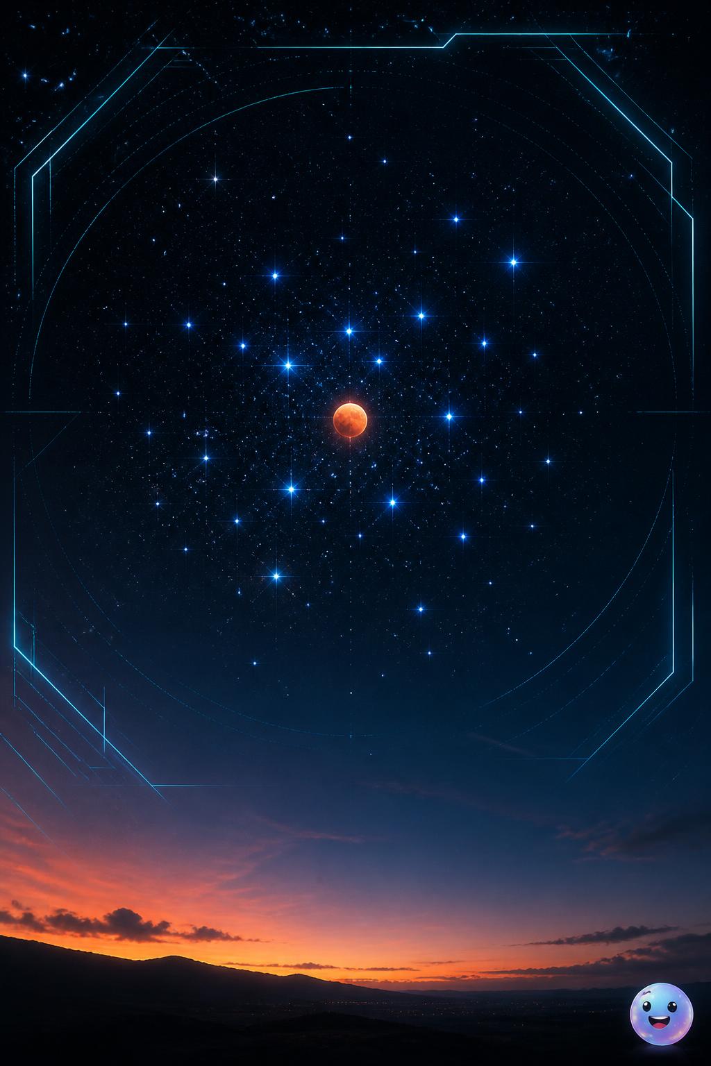 Der rote Planet Mars trifft am Morgenhimmel direkt auf den Sternhaufen Messier 44.