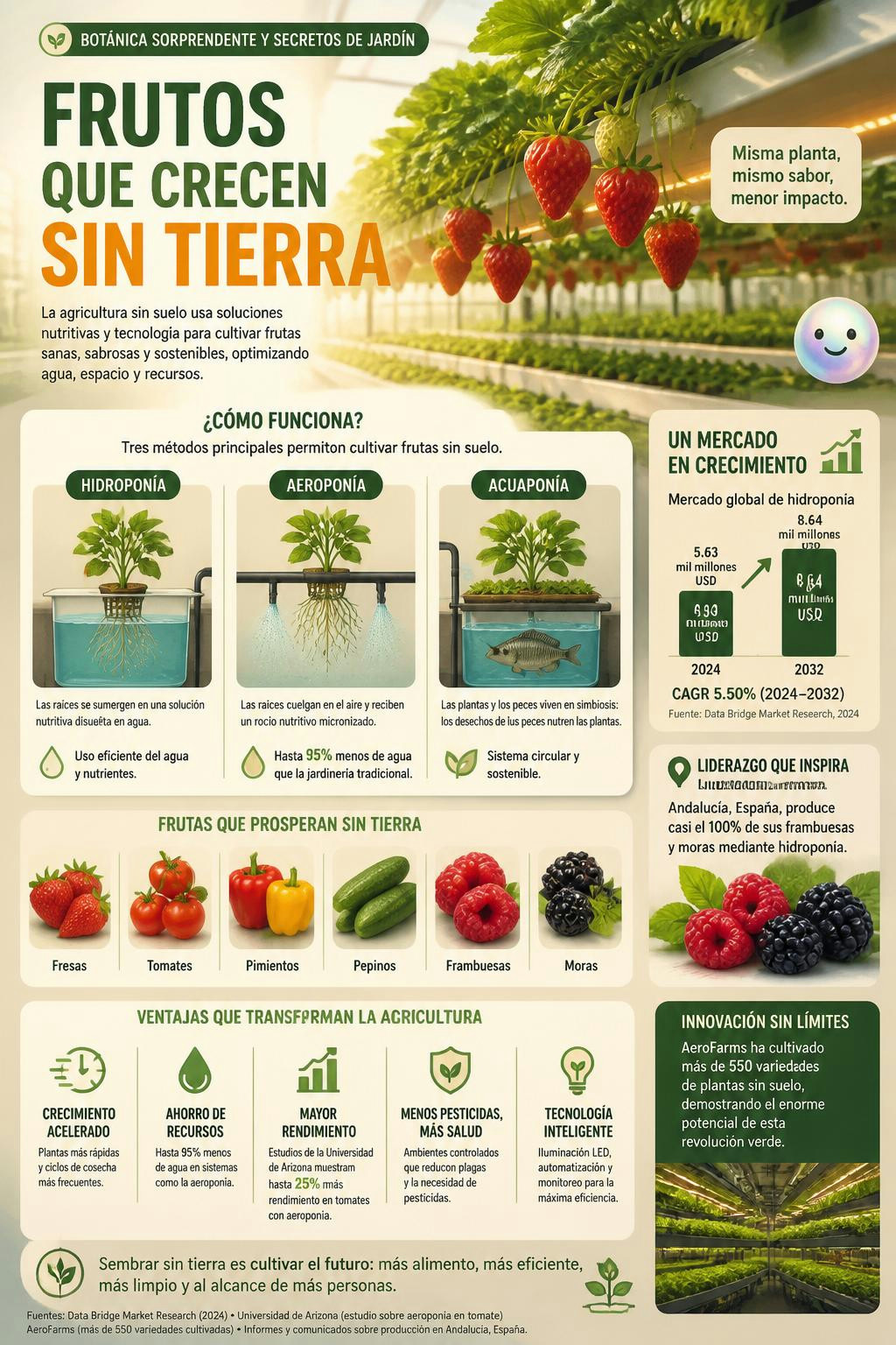 Frutos que crecen sin tierra