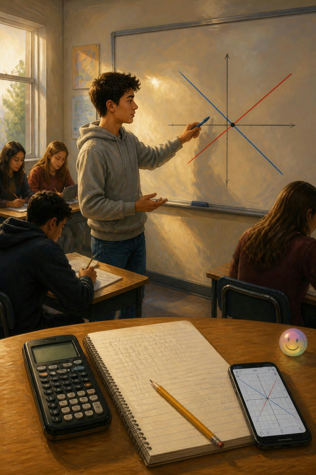 Dos líneas distintas se cruzan siempre en el punto exacto que resuelve sus ecuaciones