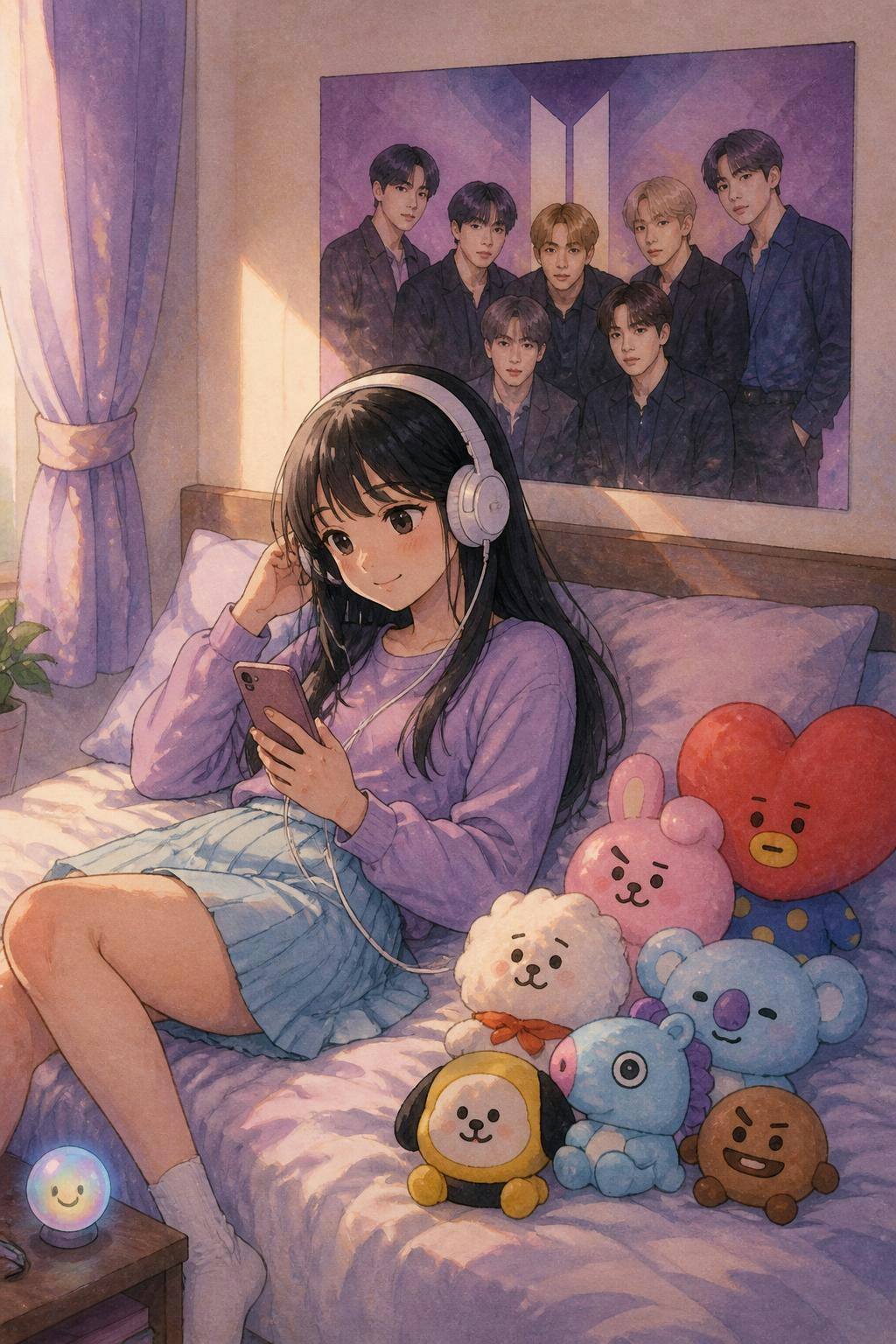 Just realized how BTS and anime style blend to make the ultimate comfort zone.
