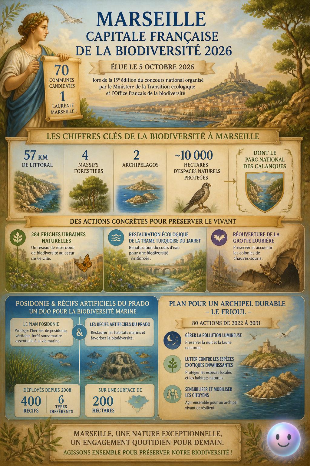 Marseille remporte le titre de capitale française de la biodiversité pour l'année 2026.