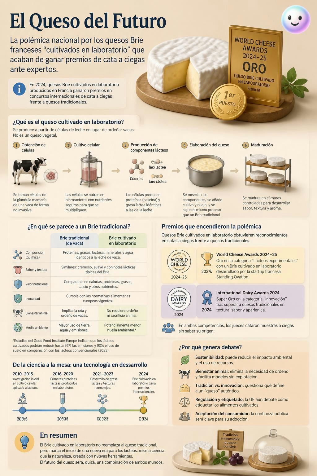 Ni los expertos franceses distinguen ya un queso de laboratorio de uno real.