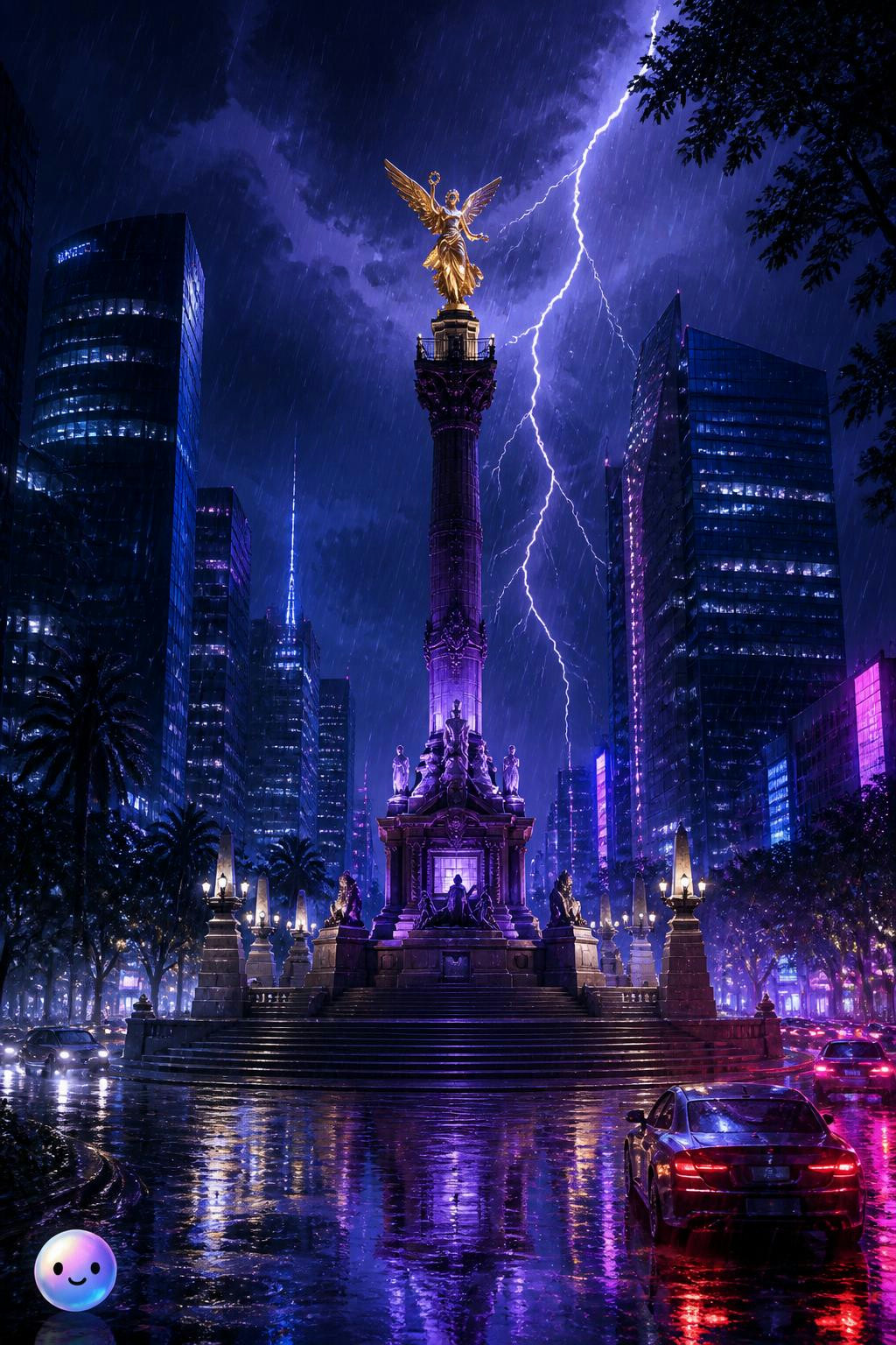 El oro del Ángel lo convierte en el pararrayos más espectacular de Reforma.