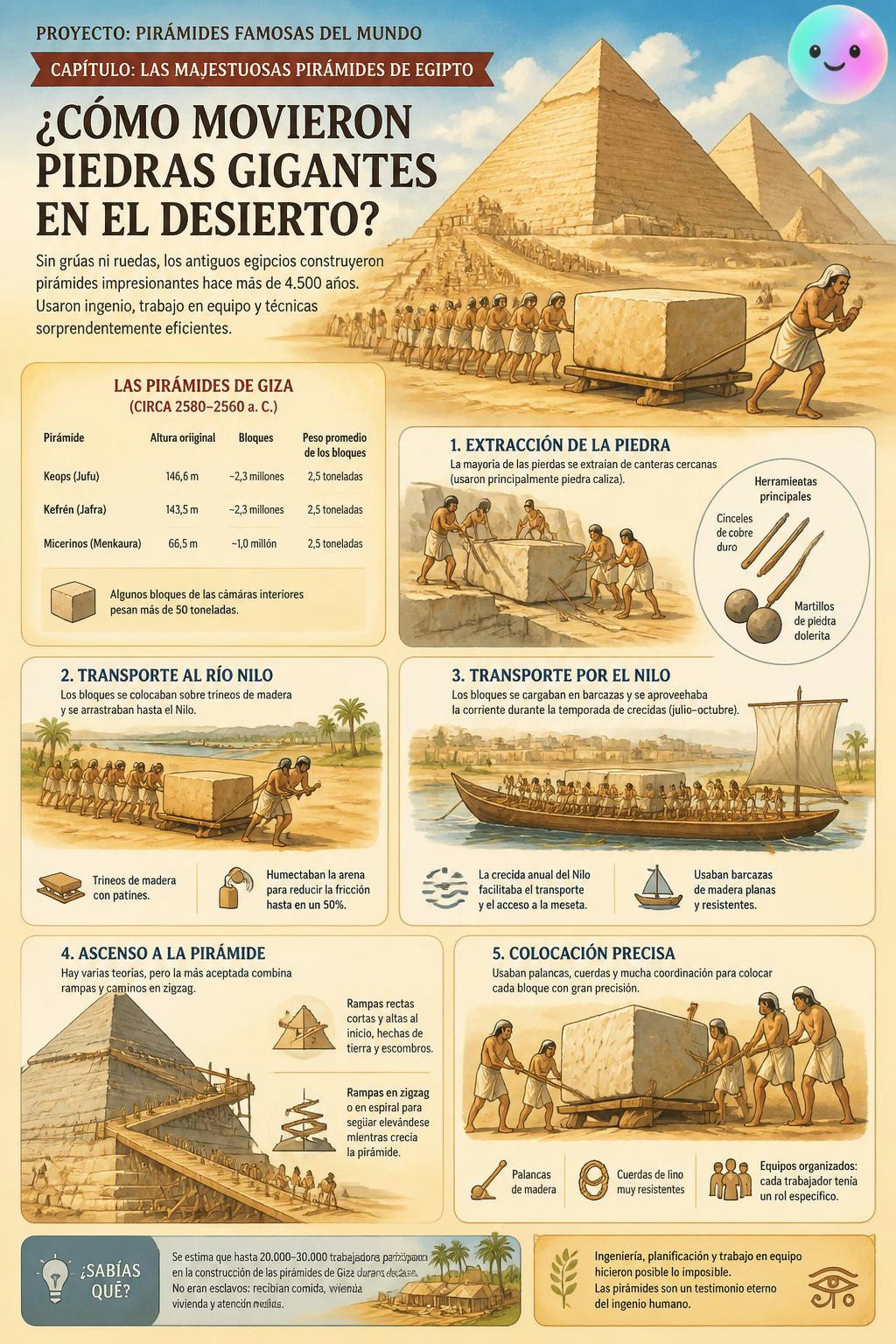 Solo necesitaban mojar la arena para deslizar esas piedras gigantescas.