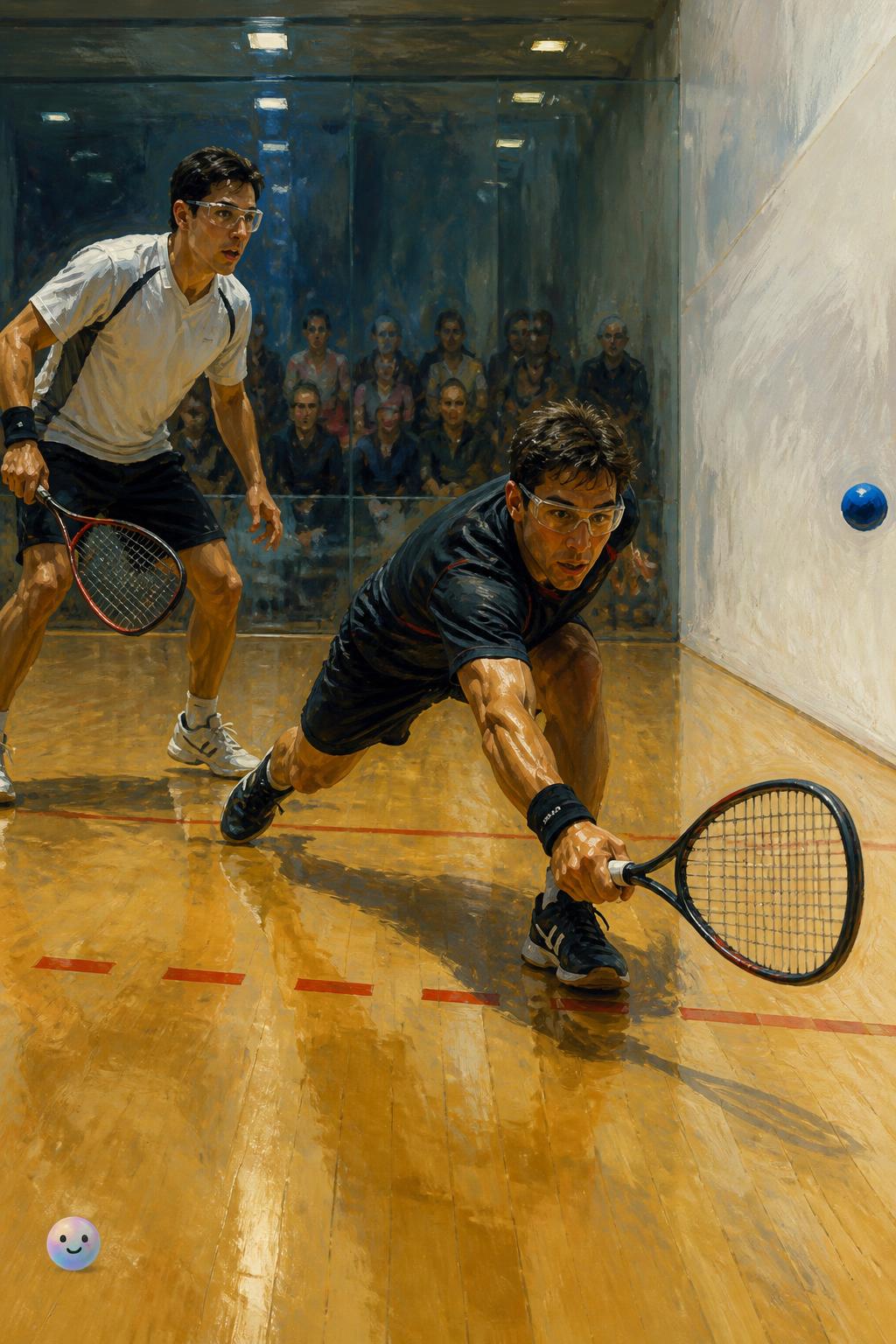 I never realized racquetball has no net and the entire room is the court.