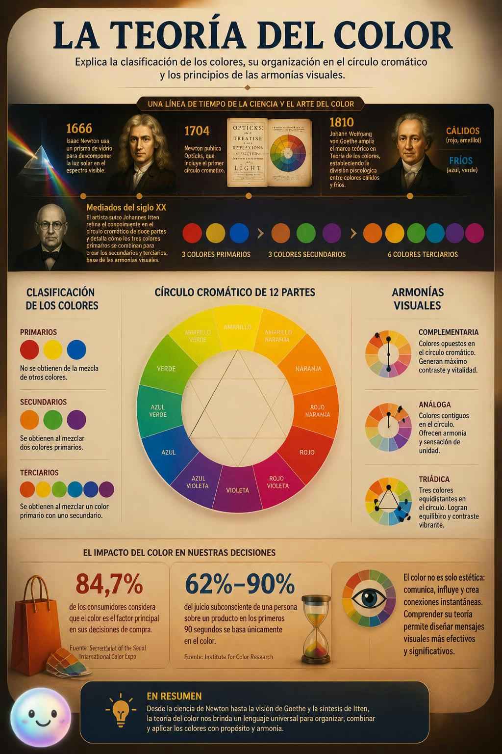 La armonía de los colores que te atraen tiene una lógica matemática exacta.