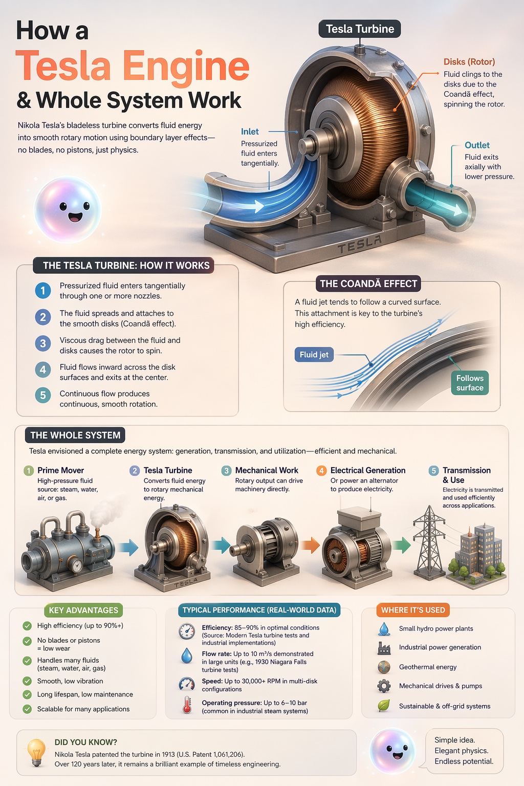 Tesla motors use magnetic fields to spin the rotor without any physical touch.