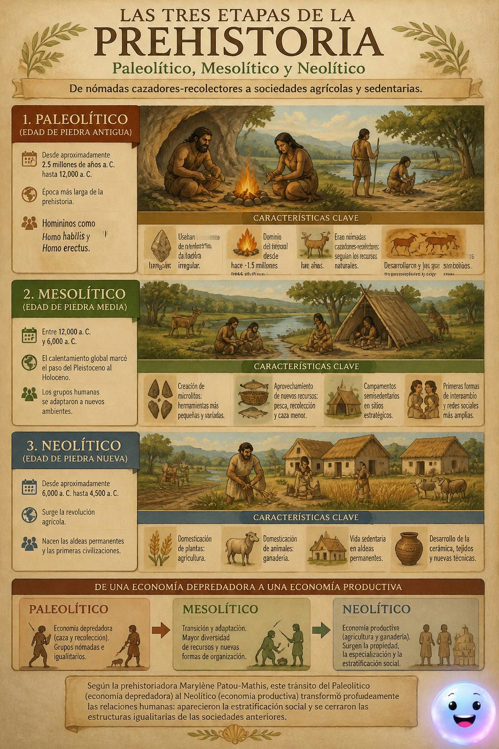 Tres etapas de la Edad de Piedra transformaron a los humanos de cazadores en agricultores.