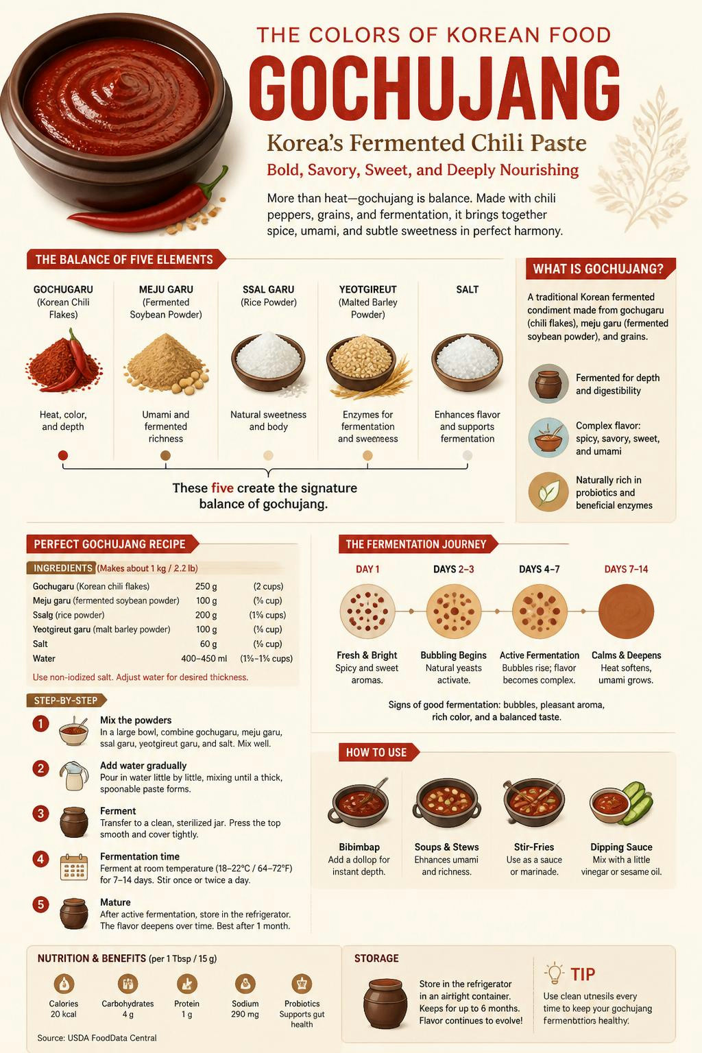 I just learned gochujang is actually a healing balance of five colors.