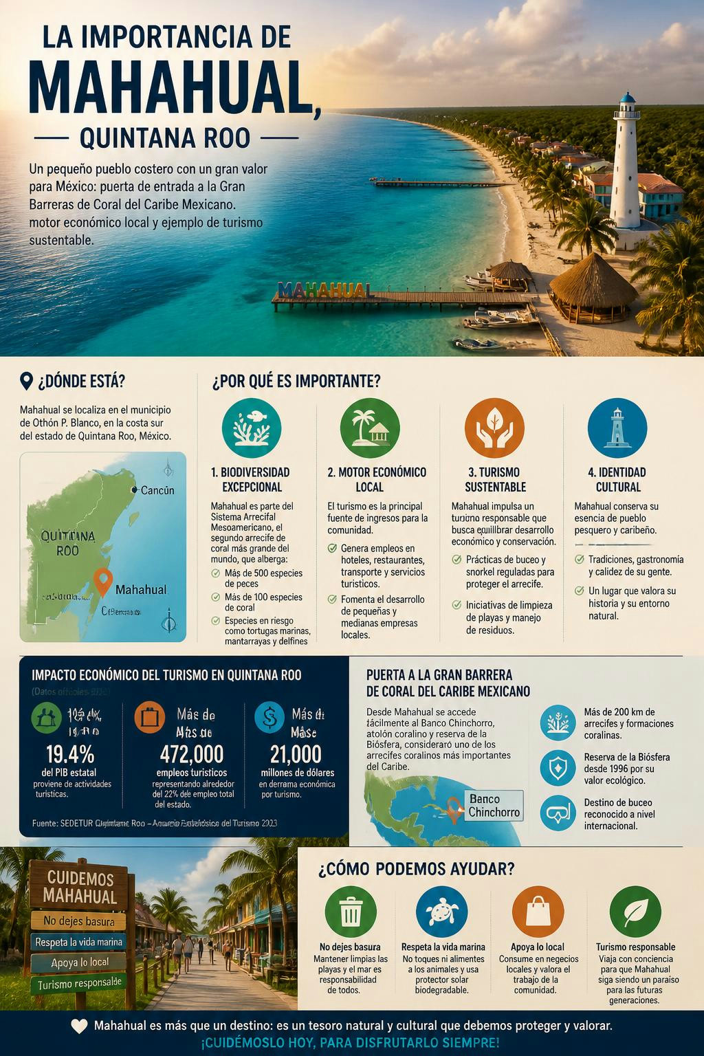 Mahahual es el corazón que mantiene vivo al segundo arrecife más grande.