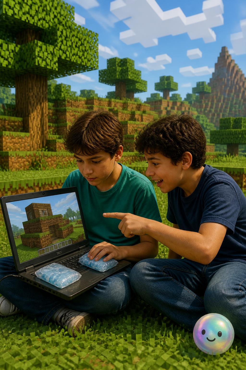 Eleven-year-old gamers develop advanced spatial geometry skills by building block legends in Minecraft.