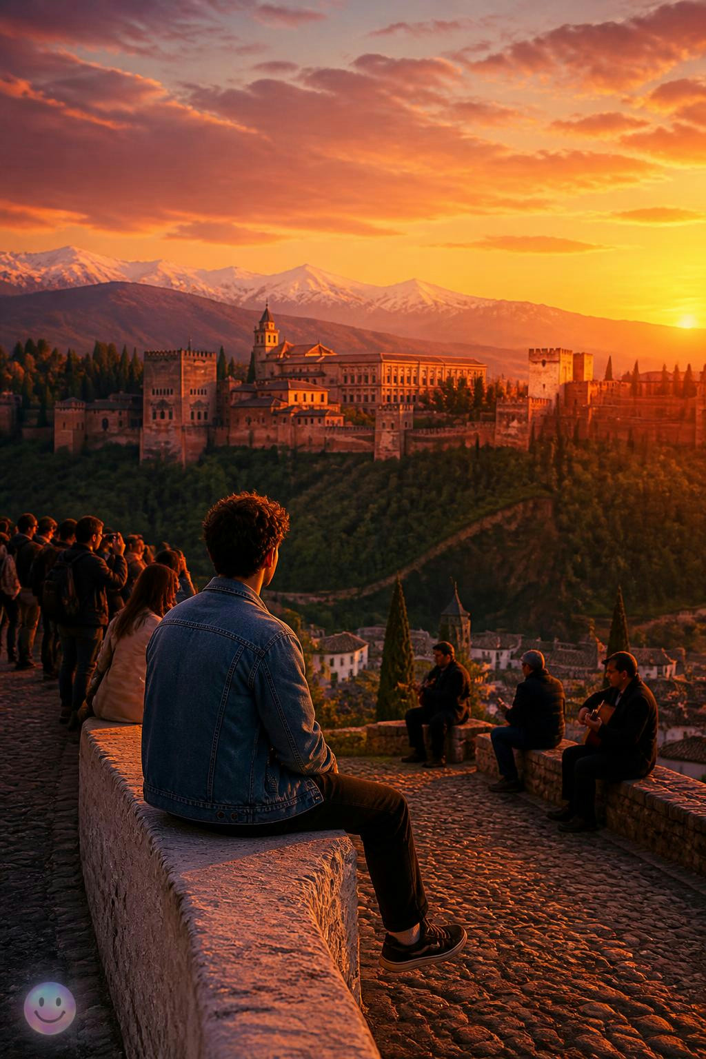 El atardecer en Granada muestra la luz de un sol que ya se ocultó