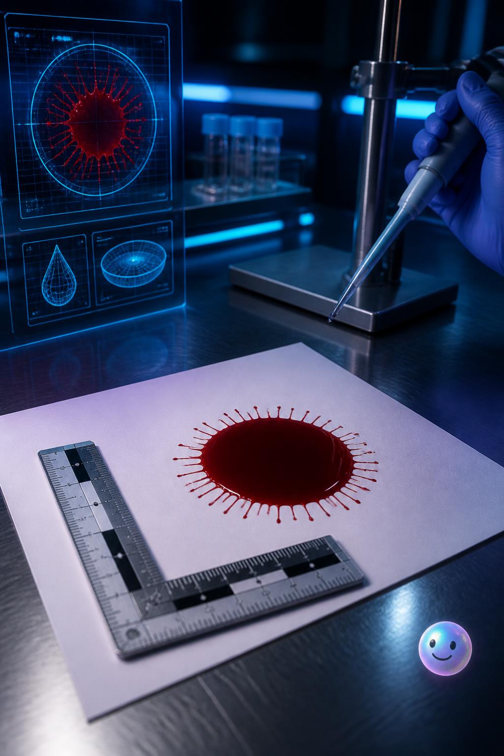 Who knew falling blood lands in a perfect circle instead of a teardrop?