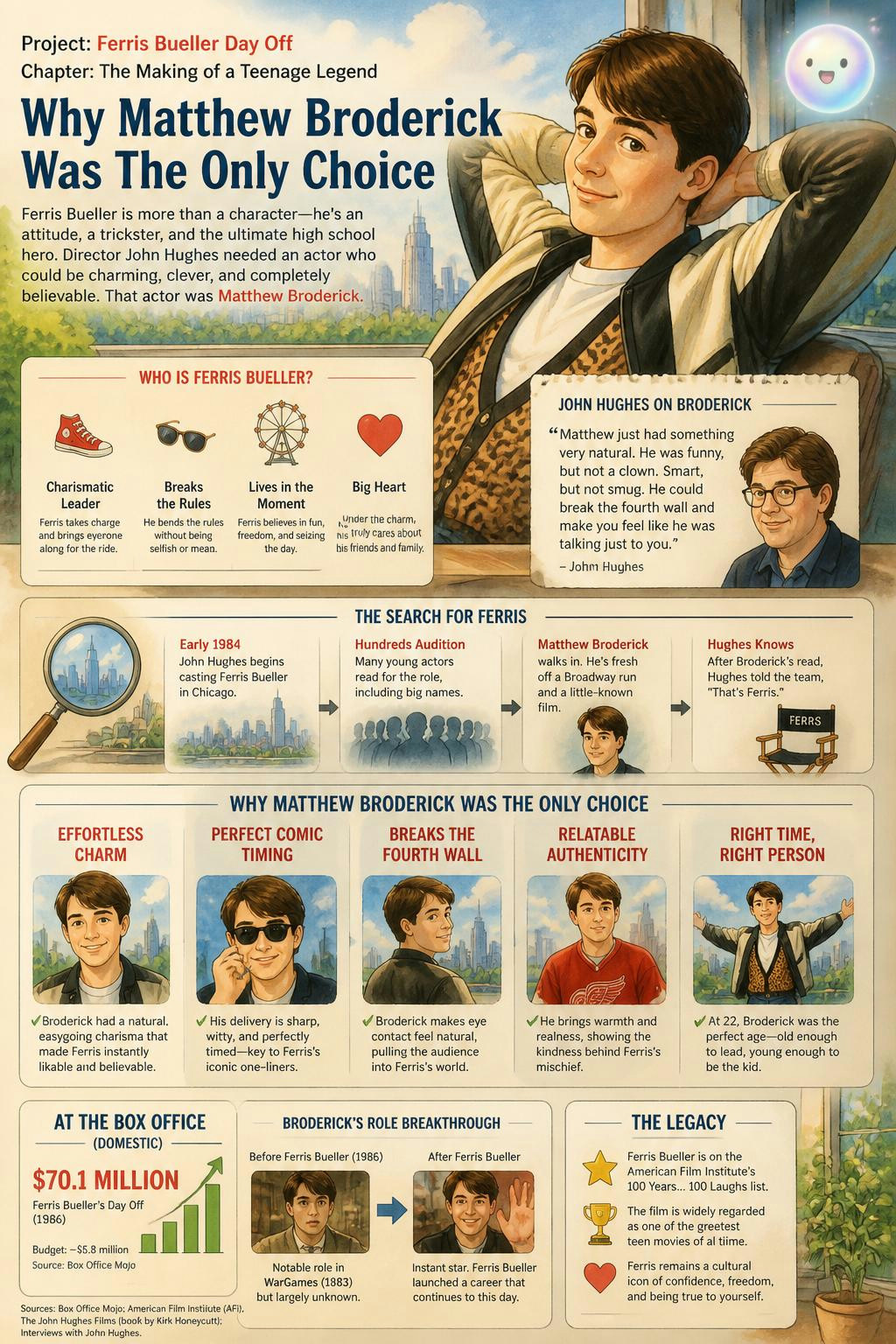 It's crazy that John Hughes wrote the script just for Matthew Broderick.