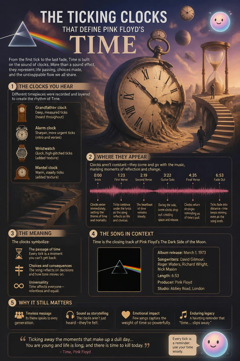 I just realized those ticking clocks are a warning that life is slipping by.