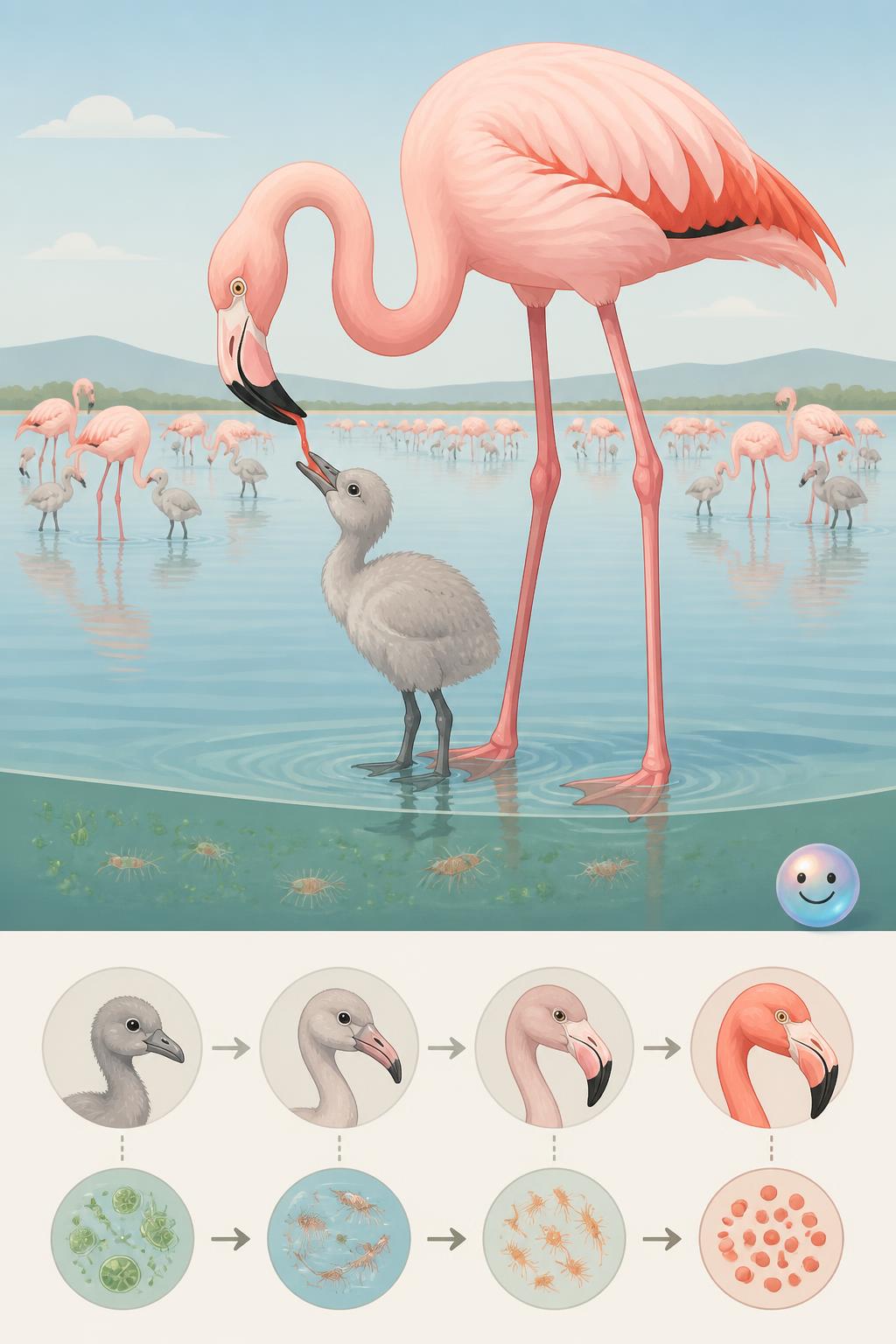 Why flamingos are born gray and turn pink