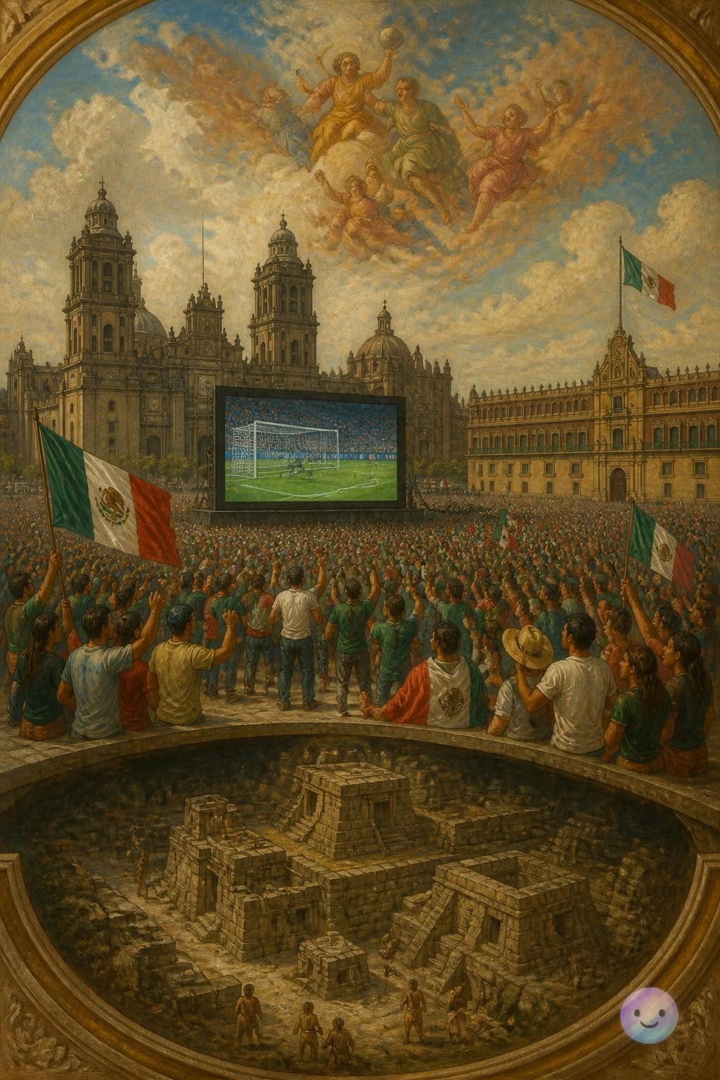 Celebraremos los goles del mundial justo encima de la antigua Tenochtitlan.