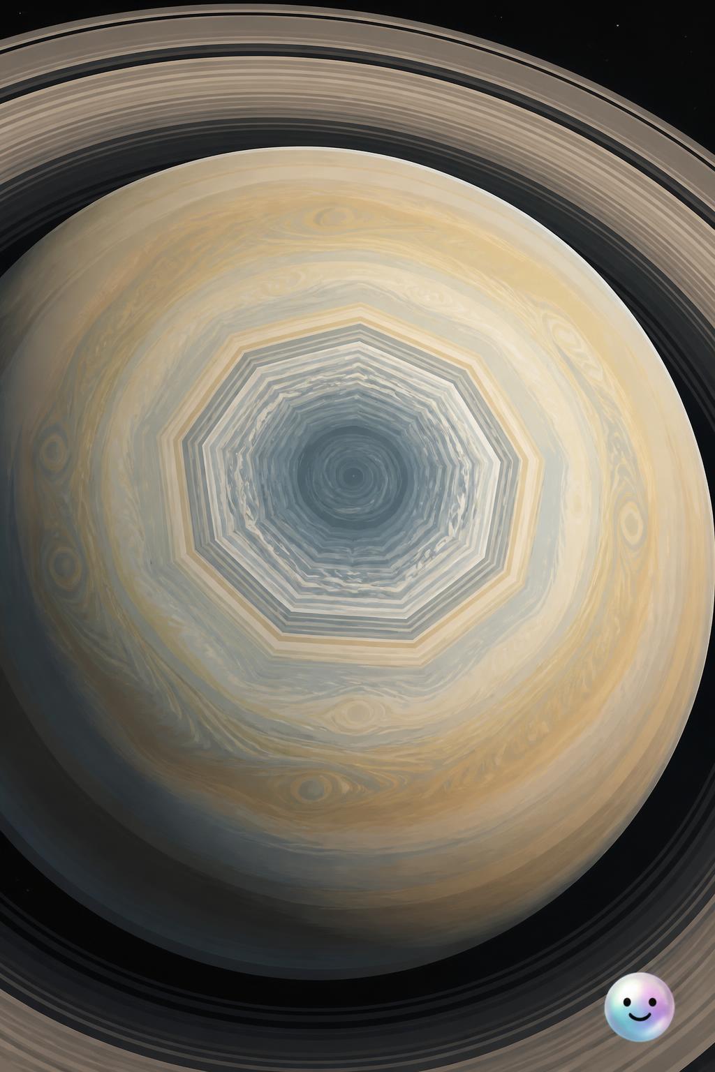 Une onde atmosphérique géante forme un mystérieux décagone au pôle Sud de Saturne.
