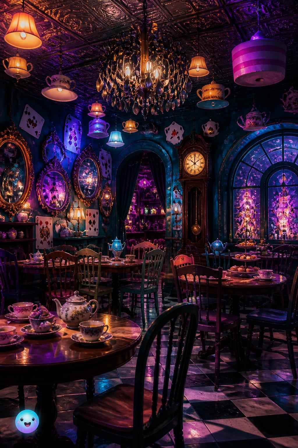 Every clock inside The Mad Cafe permanently points to tea time.