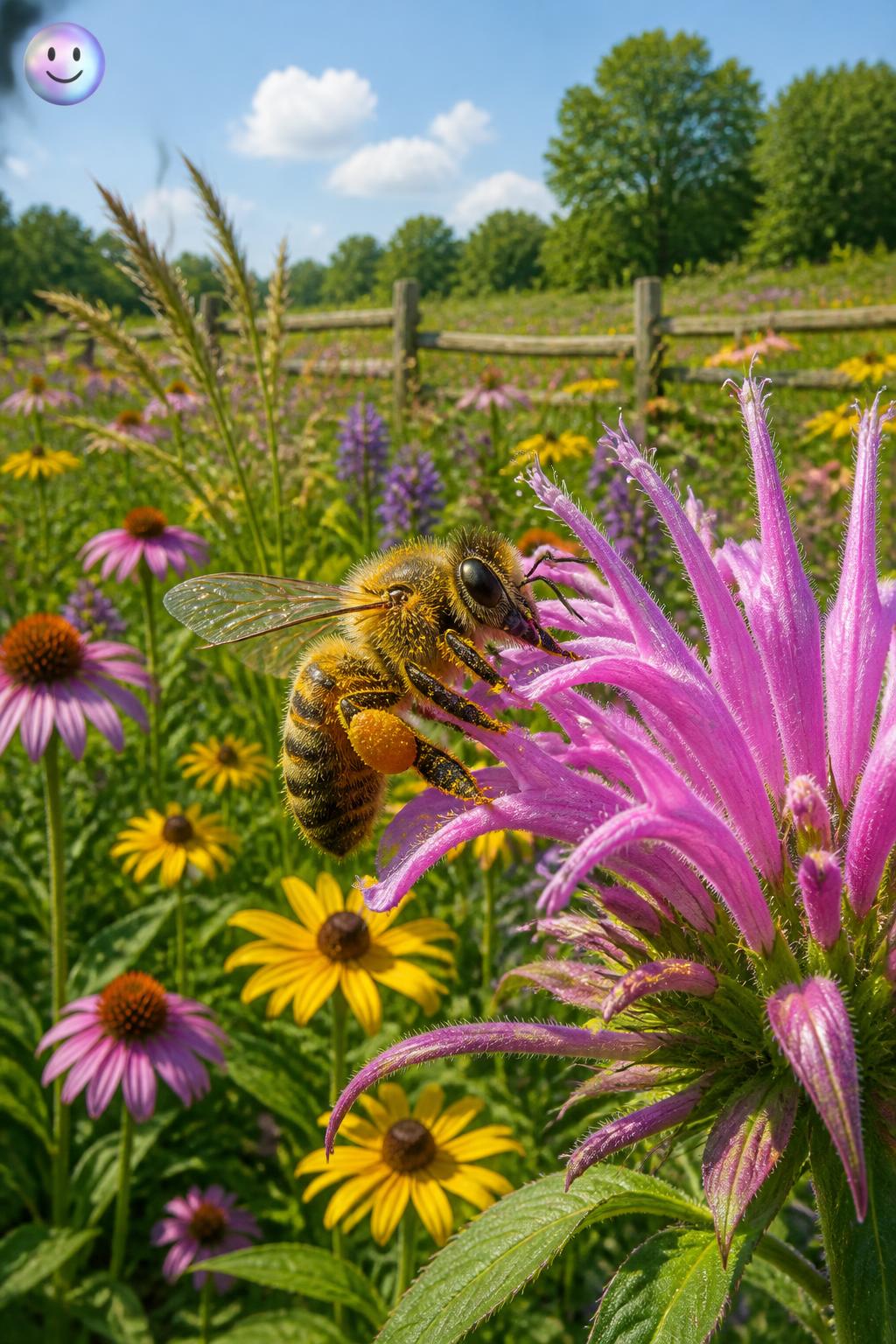 Bees use static electricity to pull pollen grains onto their bodies from flowers.