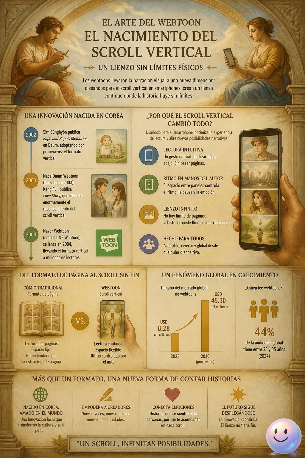 El scroll vertical eliminó las páginas para darnos una narrativa infinita.