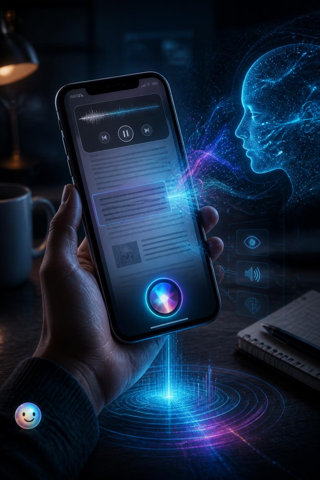 Your phone screen translates silent pixels into spoken words to read text aloud