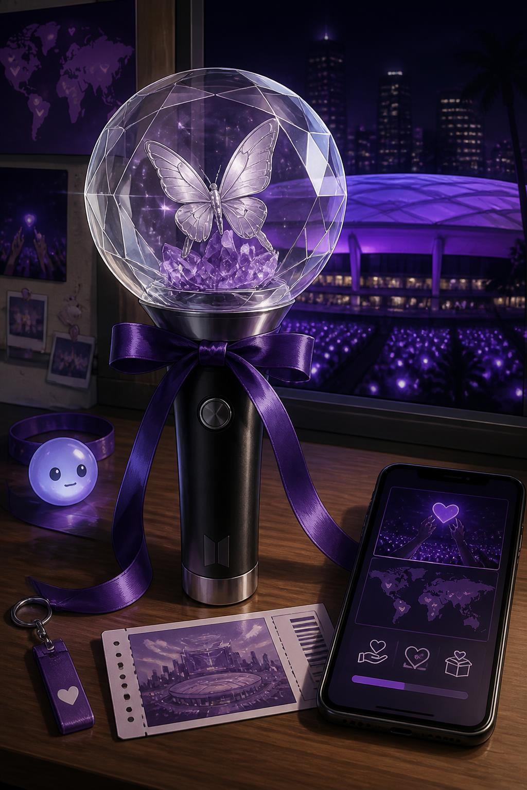 Mi lightstick personalizado transforma mi energía individual en un símbolo de la cultura de BTS