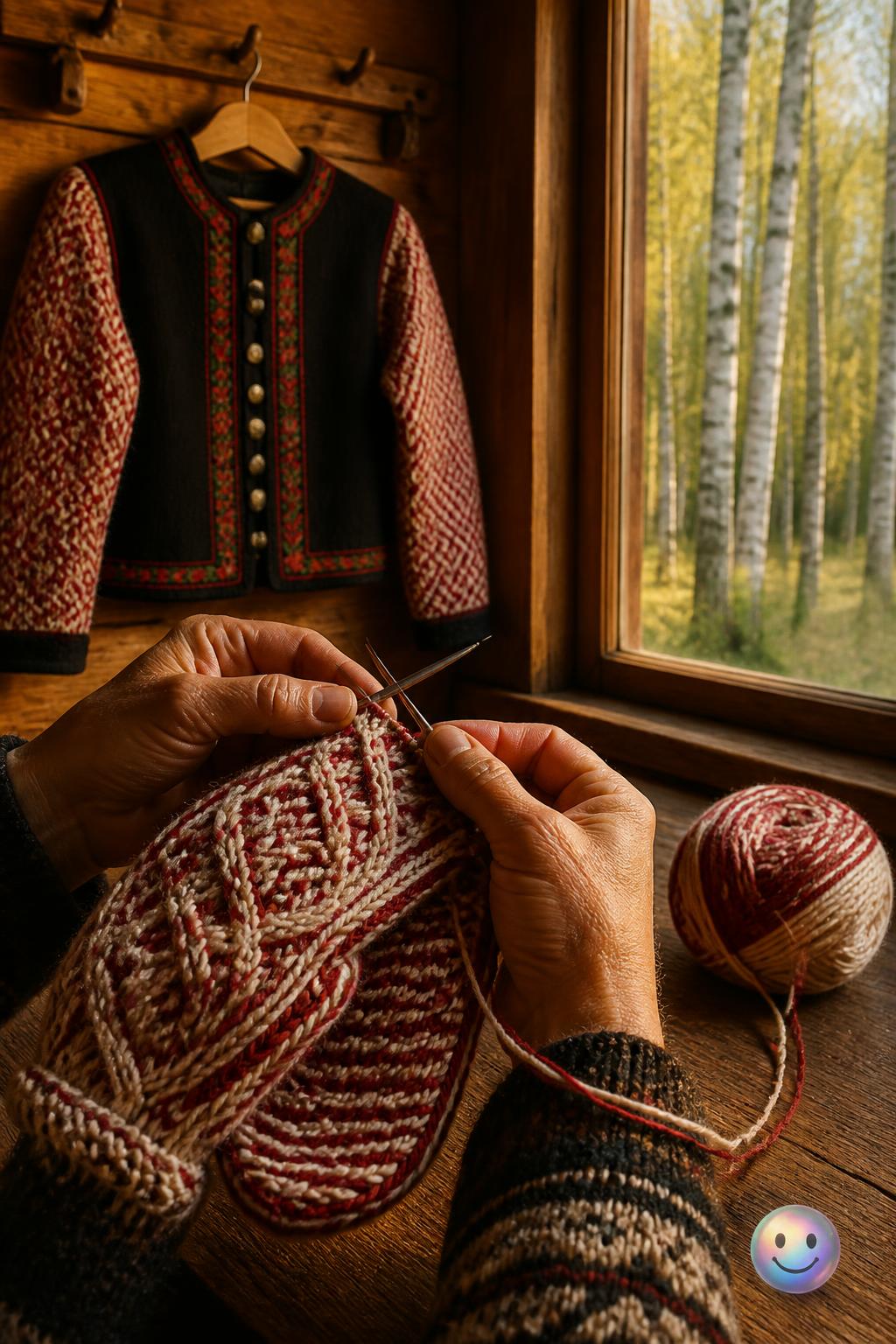 Can you see the thick, twisted yarn ridges that make this mitten windproof? A narrow twist to desize of a