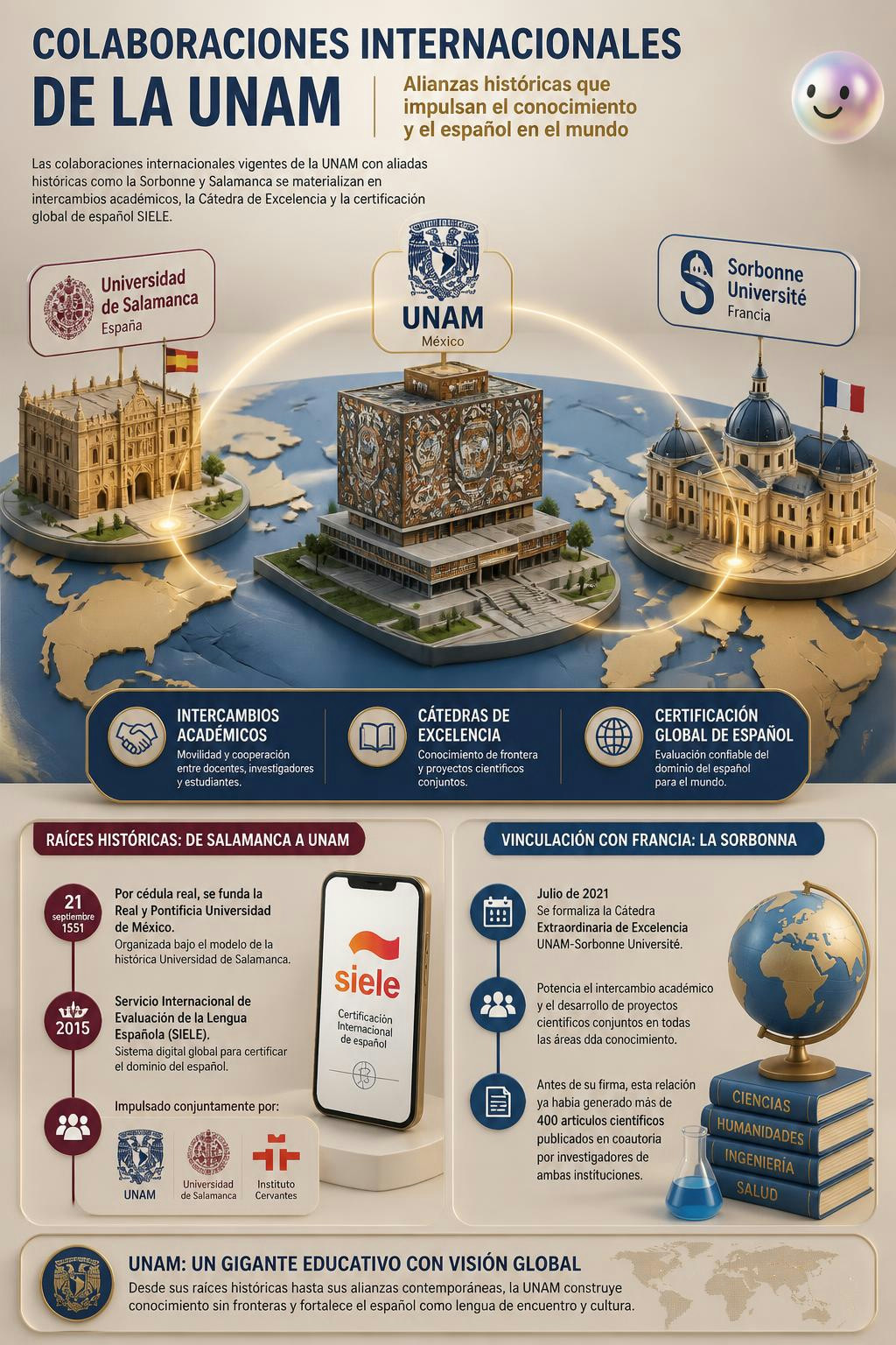 La UNAM se alía con gigantes como Salamanca y la Sorbona por el español.