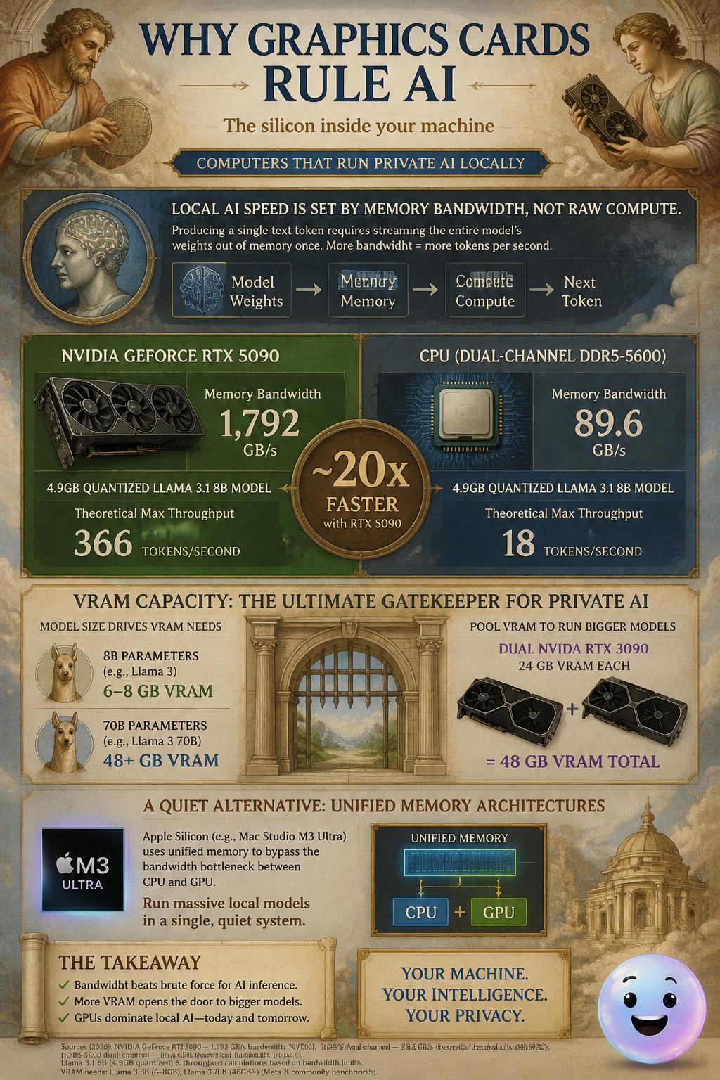 Gaming graphics cards dominate local AI because this hardware handles thousands of calculations at once