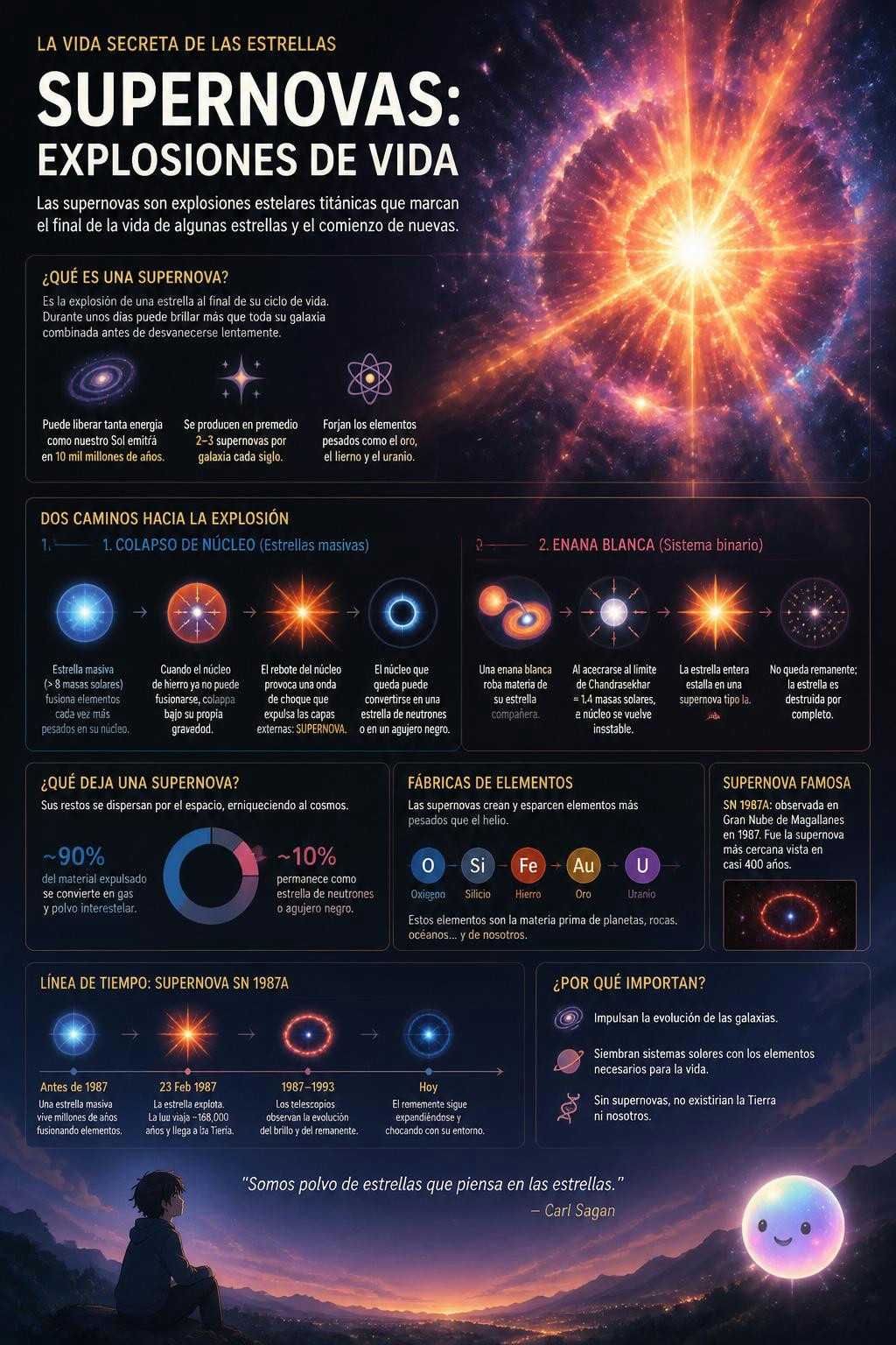 Me voló la cabeza saber que somos polvo de estrellas que explotaron.