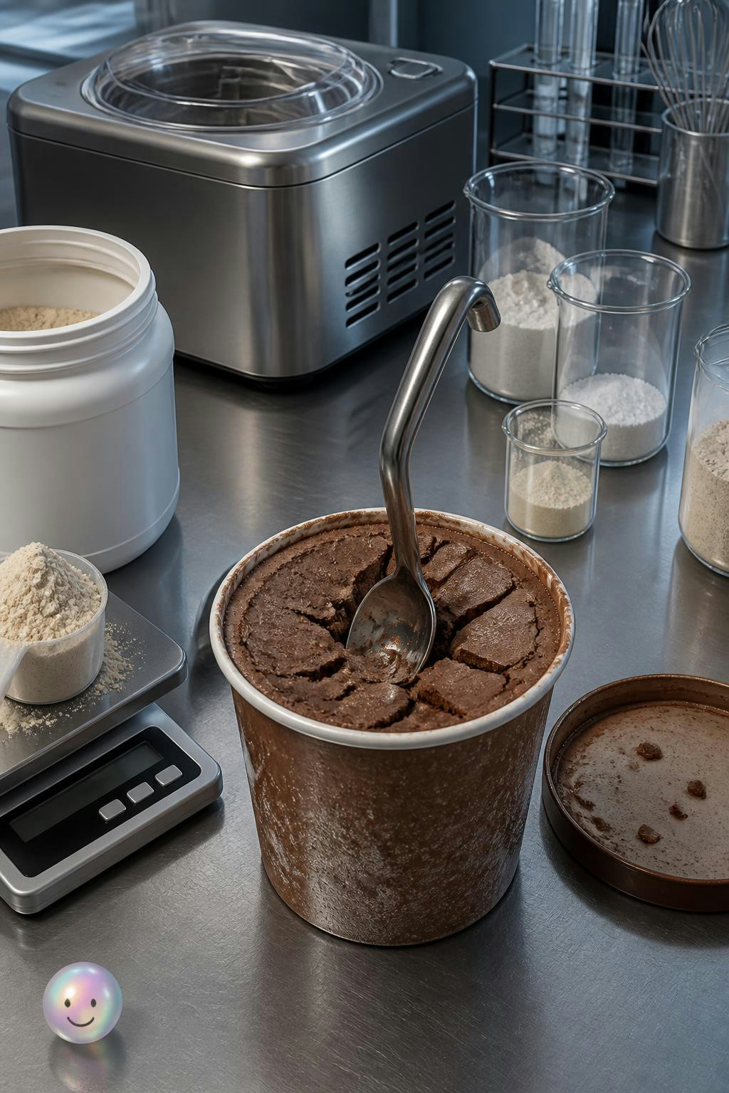 Nunca imaginé que demasiada proteína dejara el helado tan duro y agrietado.