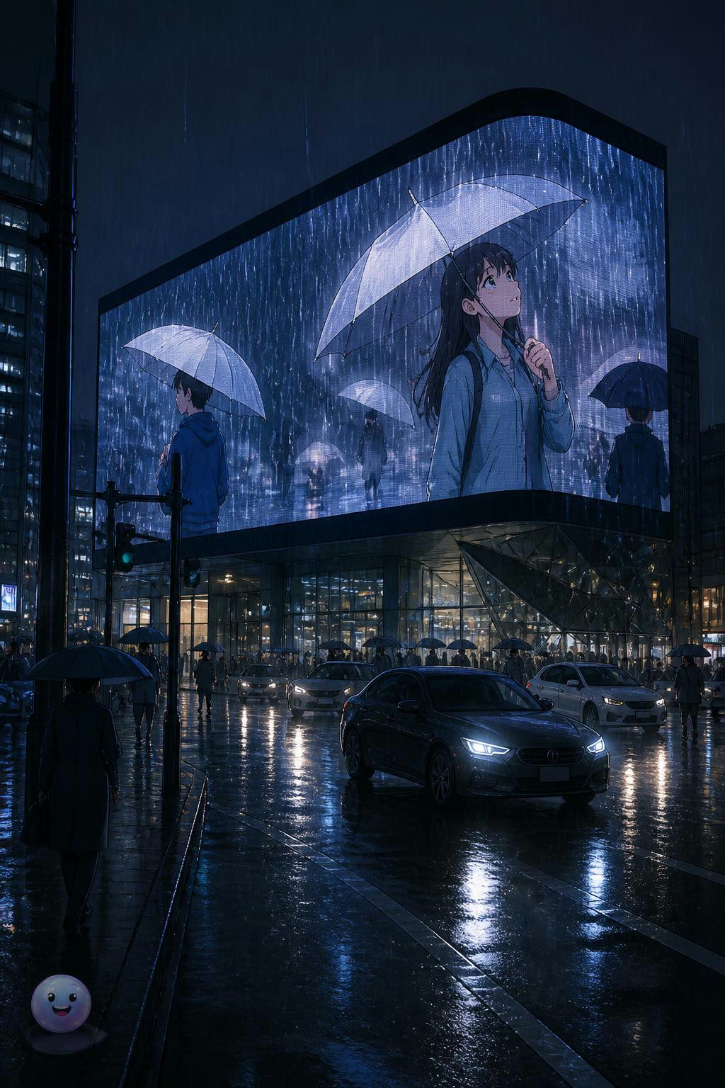 서울 코엑스 전광판 속 웹툰은 바깥 날씨에 맞춰 실시간으로 배경을 변경한다