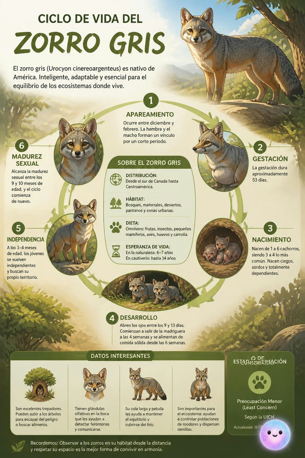 I never knew gray foxes grow up to be such incredible tree climbers.