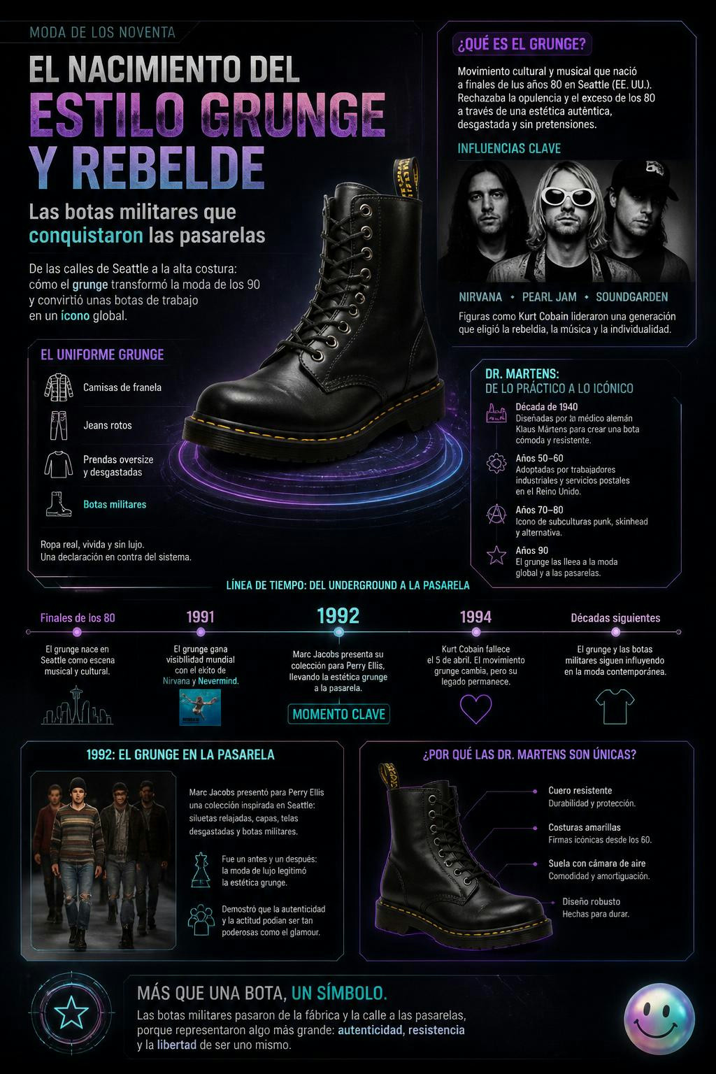 Las botas de combate pasaron del lodo de los conciertos a la alta costura.
