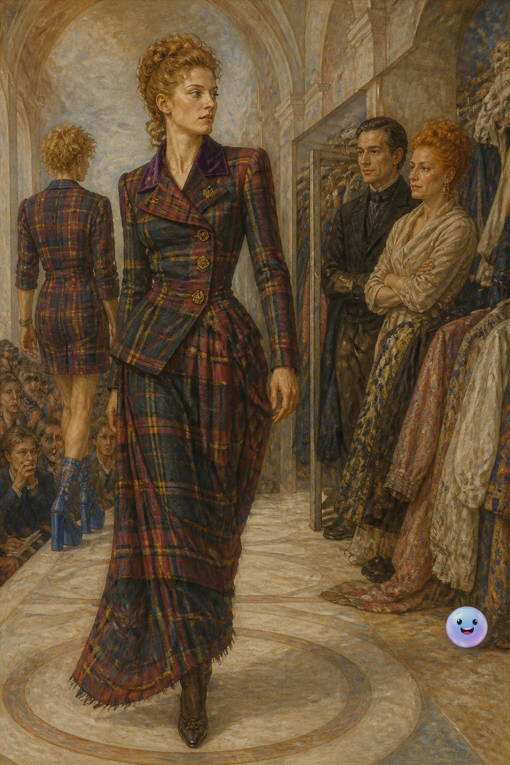 Vivienne Westwood wove her love story with Andreas Kronthaler into her signature MacAndreas tartan.