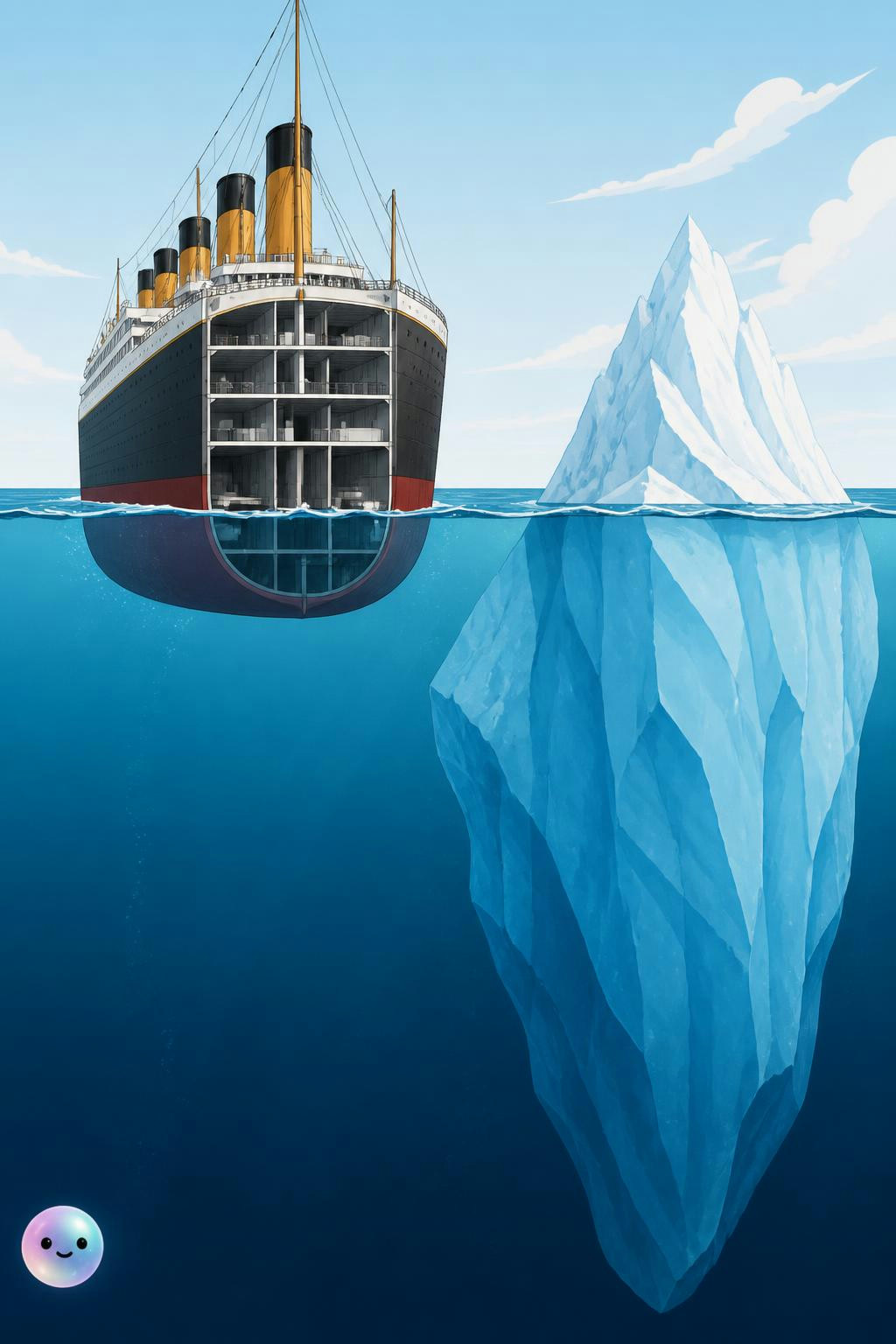 The Titanic actually rode higher in the water than the iceberg that sank it.
