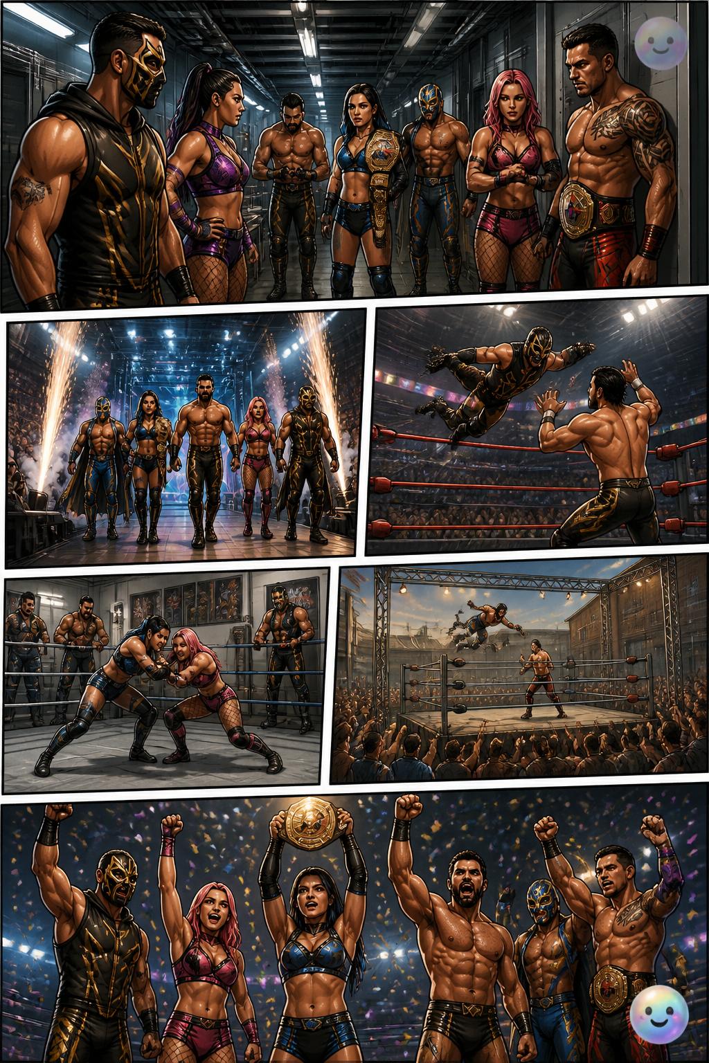 Las viñetas revelan que cada máscara de luchador oculta un mito ancestral.
