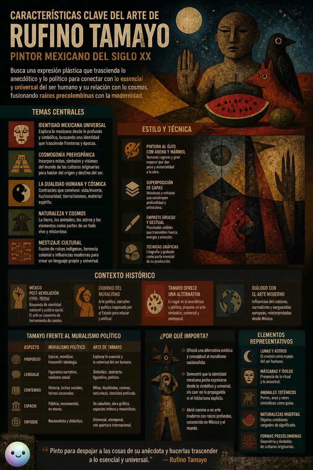Características clave del arte de Tamayo