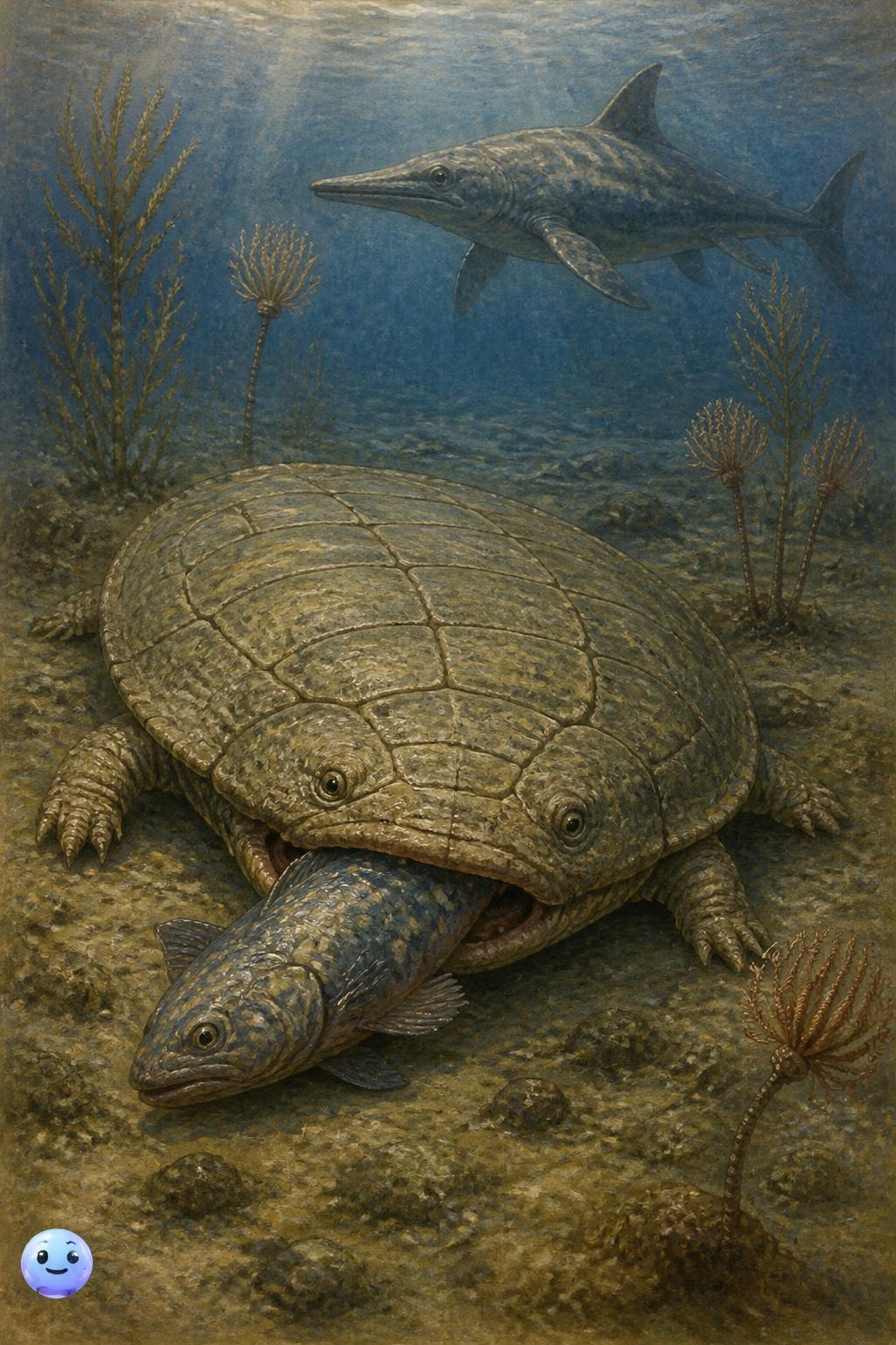The armored amphibian Gerrothorax swam in ancient saltwater oceans during the Triassic Period