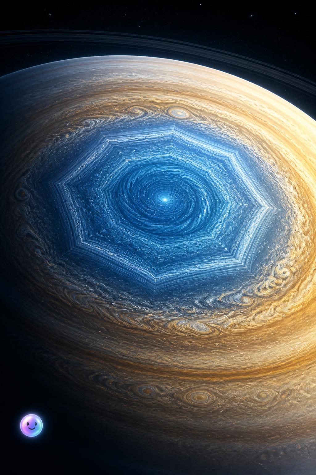 Un mystérieux décagone sur Saturne !