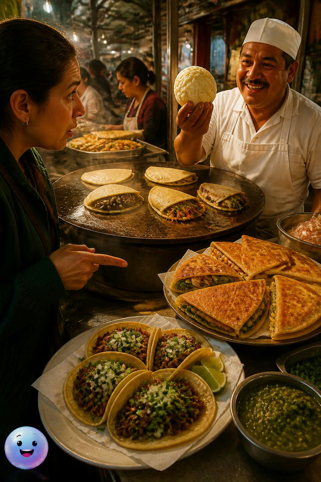 La quesadilla tradicional se cocina doblando la masa cruda con su relleno adentro