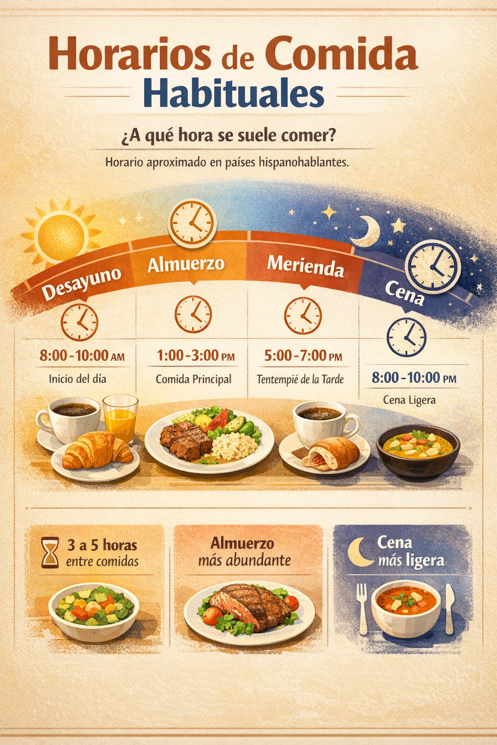 Horarios de comida habituales