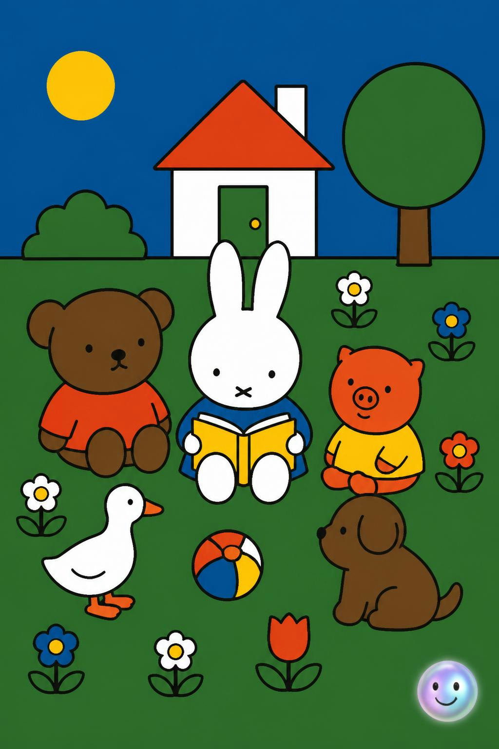 That simple 'X' on Miffy's face is actually her nose and mouth combined.