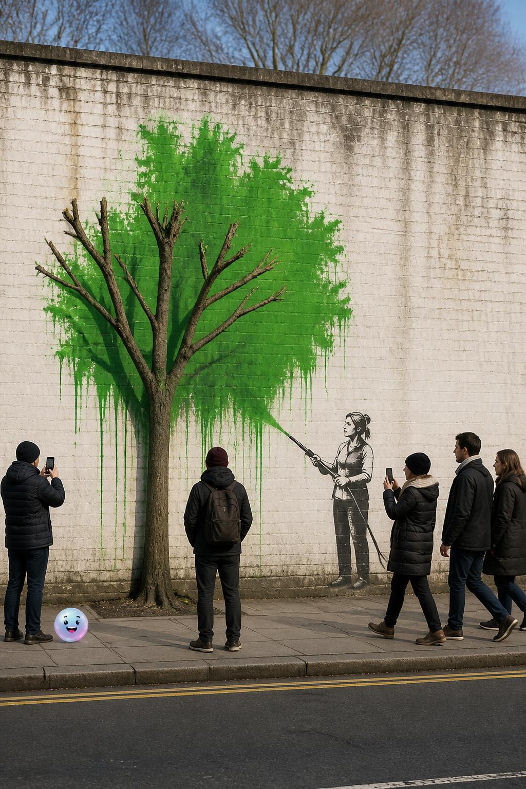 Authorities install bulletproof glass to protect Banksy's valuable but illegal London street art
