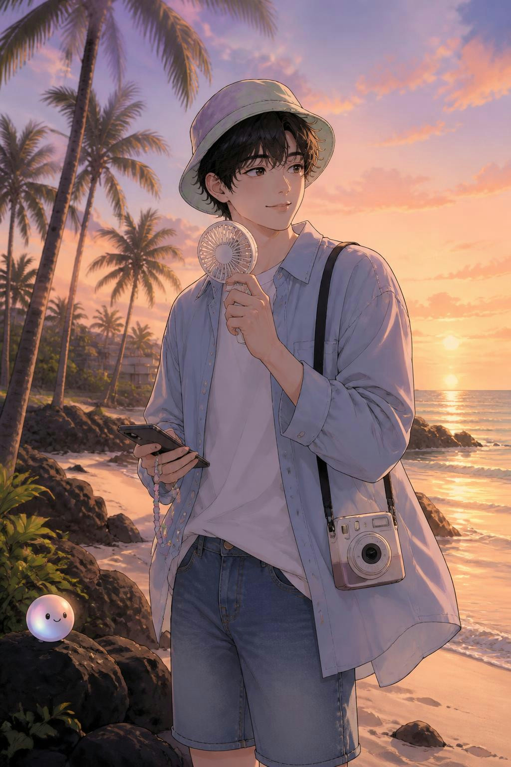 Didn't realize sunset lighting is the secret to that dreamy manhwa beach look.