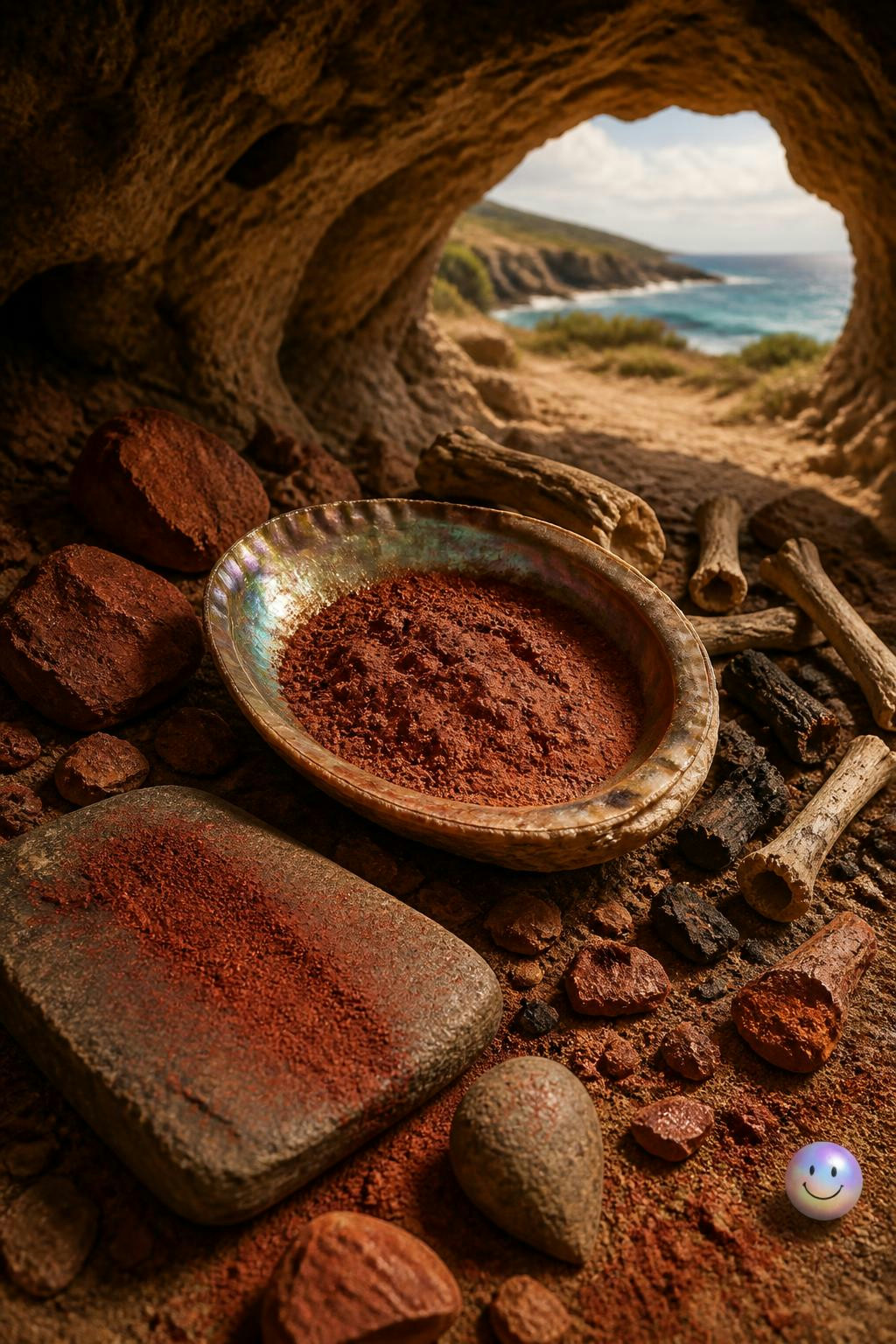 We were mixing complex paint recipes in shells 100,000 years ago.