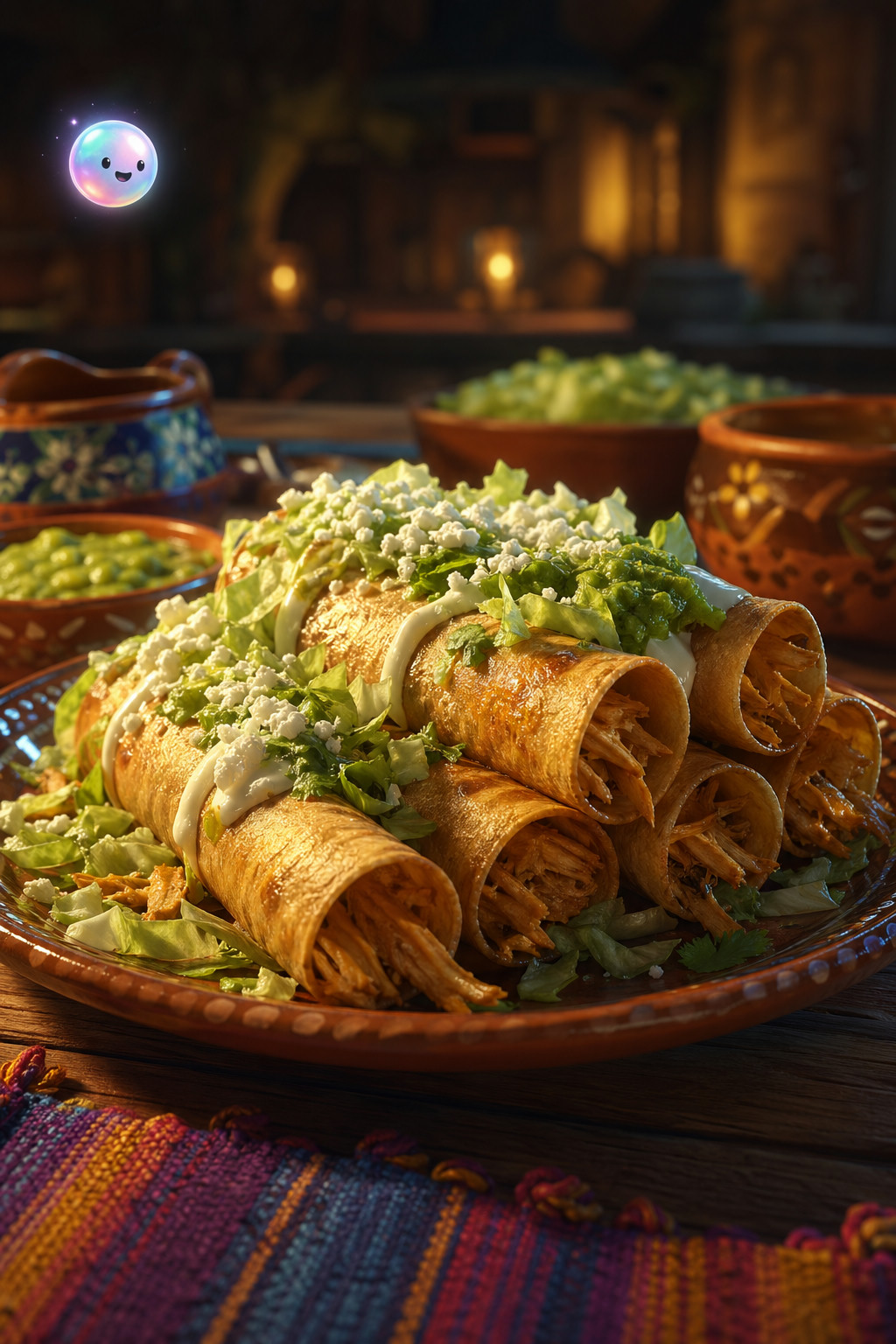 Tacos dorados de pollo